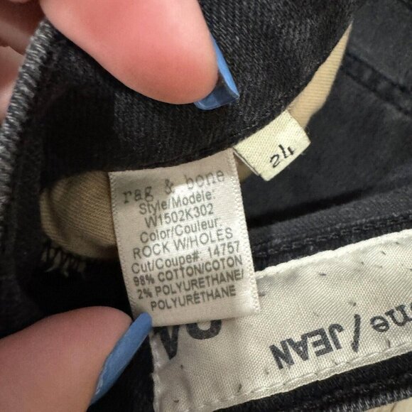 Women’s Rag And Bone Jeans Skinny Black Size 24 - Picture 3 of 9